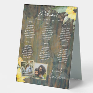 BUDGET 6 Table Rustic Wood SUNFLOWERS PHOTO SEATIN