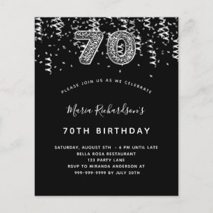 Budget 70th birthday black silver leopard party