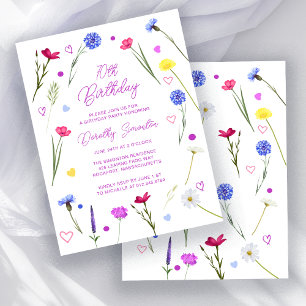 BUDGET 70th Birthday Party Wildflower Invitation