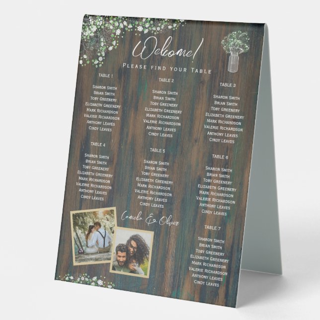 BUDGET 7 Table Rustic Gypsophila PHOTO Seating (Front)