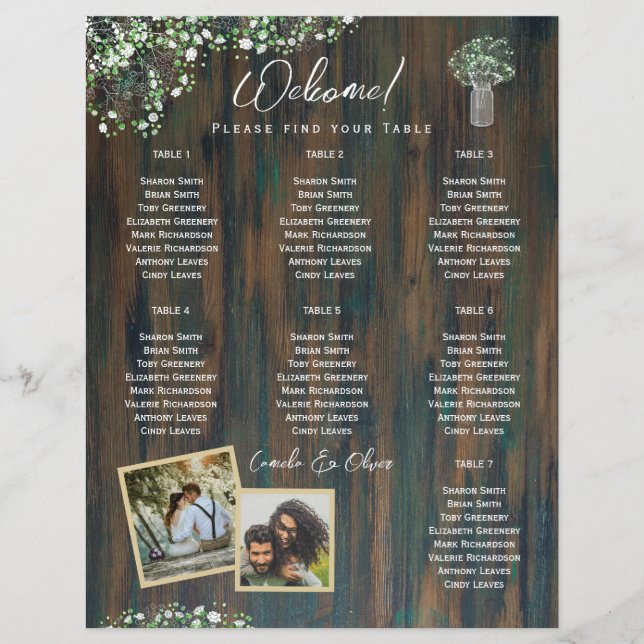 BUDGET 7 Table Rustic Gypsophila PHOTO Seating (Front)