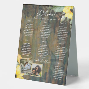 BUDGET 7Table Rustic Wood SUNFLOWERS PHOTO SEATING