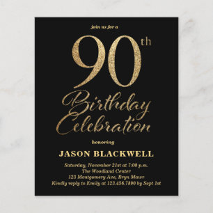 Budget 90th Birthday Celebration Invitation