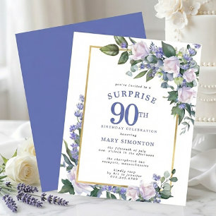 Budget 90th Birthday Surprise Party Invitation
