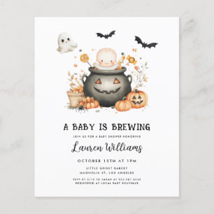 BUDGET A Baby Is Brewing Halloween Baby Shower Flyer