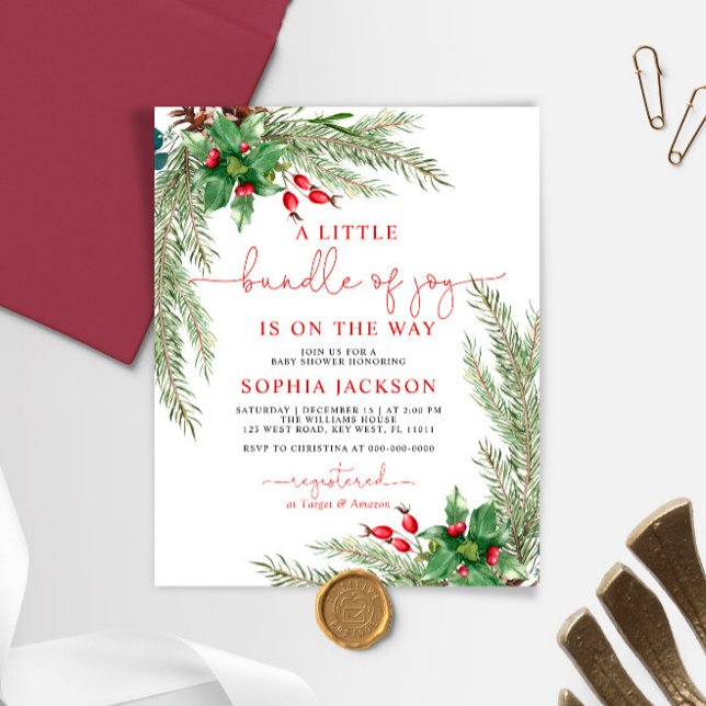 Budget A Little Bundle Of Joy Baby Shower Invite (Creator Uploaded)
