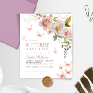 Budget A Little Butterfly Baby Shower Invitation