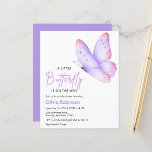 Budget A Little Butterfly Baby Shower Invite