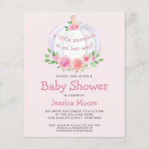 Budget A Little Pumpkin Baby Shower Invitation