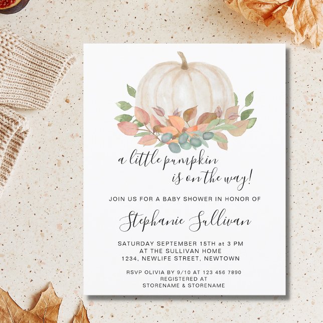 Budget A Little Pumpkin Baby Shower Invitation (Creator Uploaded)