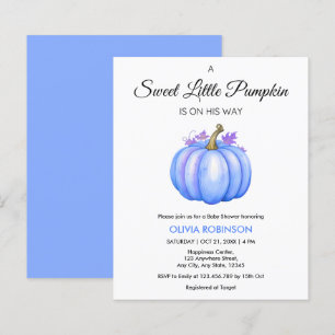 Budget A Little Pumpkin Boy Baby Shower Invite 