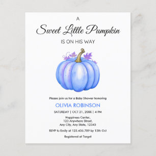Budget A Little Pumpkin Boy Baby Shower Invite  Flyer