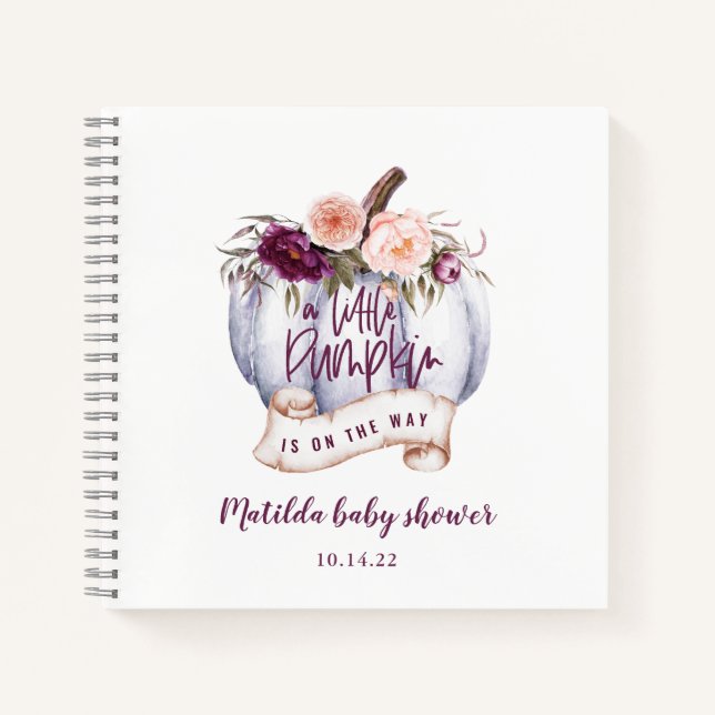 budget A little pumpkin fall baby shower party  Notebook (Front)