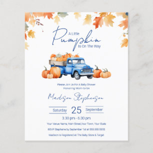 Budget A Little Pumpkin On The Way Baby Shower