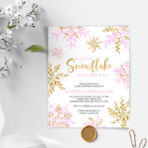 BUDGET A Little Snowflake Baby Shower Invitation