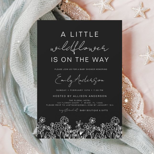 Budget A Little Wildflower Baby Shower Invitation (Creator Uploaded)