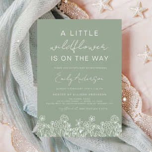 Budget A Little Wildflower Baby Shower Invitation