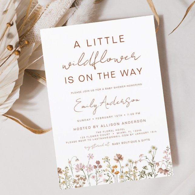 Budget A Little Wildflower Baby Shower Invitation (Creator Uploaded)