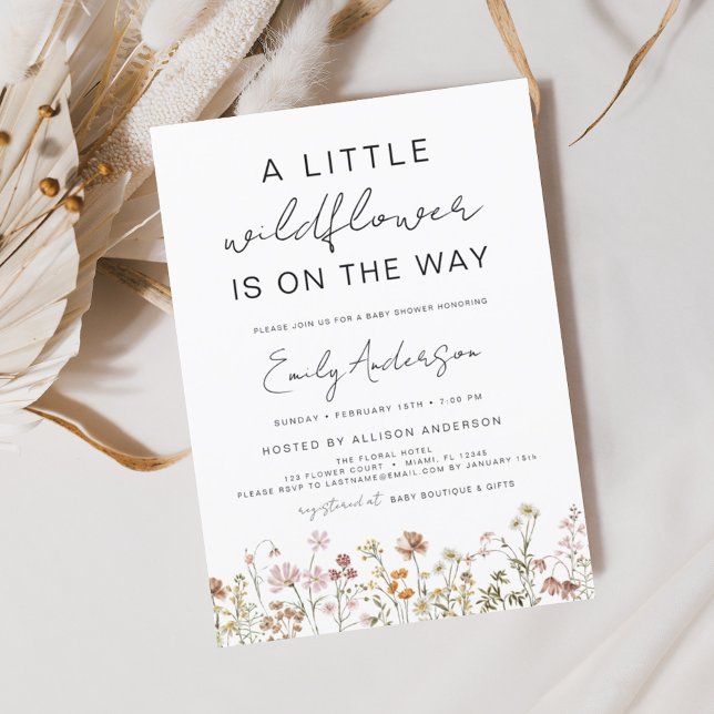 Budget A Little Wildflower Baby Shower Invitation Flyer (Creator Uploaded)