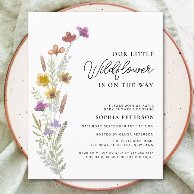 Budget A Little Wildflower Baby Shower Invite (Creator Uploaded)