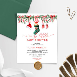 Budget A Merry Little Baby Shower Invitation