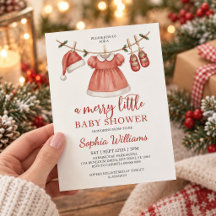 Budget A Merry Little Baby Shower Invitation