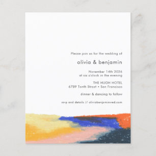 Budget Abstract Flower Art Wedding Invitation