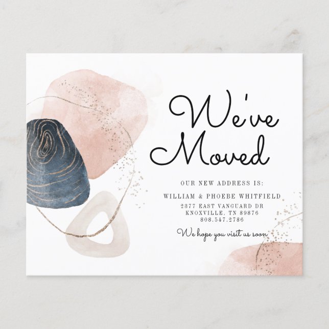 Budget Abstract New Address Moving Announcement (Front)