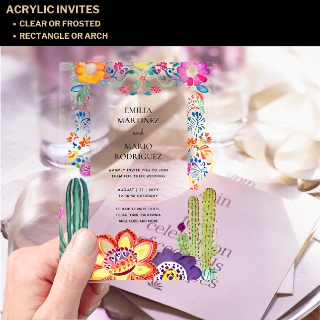 BUDGET Acrylic Clear Fiesta Folkart Wedding Acrylic Invitations (Creator Uploaded)
