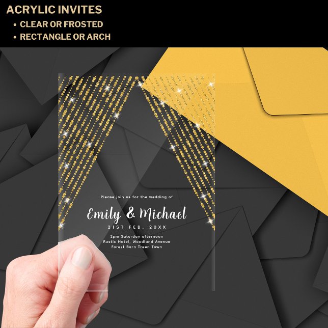 BUDGET Acrylic Clear Gold Lights Elegant Luxury Acrylic Invitations (Creator Uploaded)