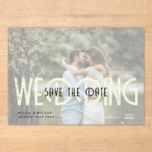 BUDGET Acrylic Wedding Save the Date Opaque Photo Acrylic Invitations