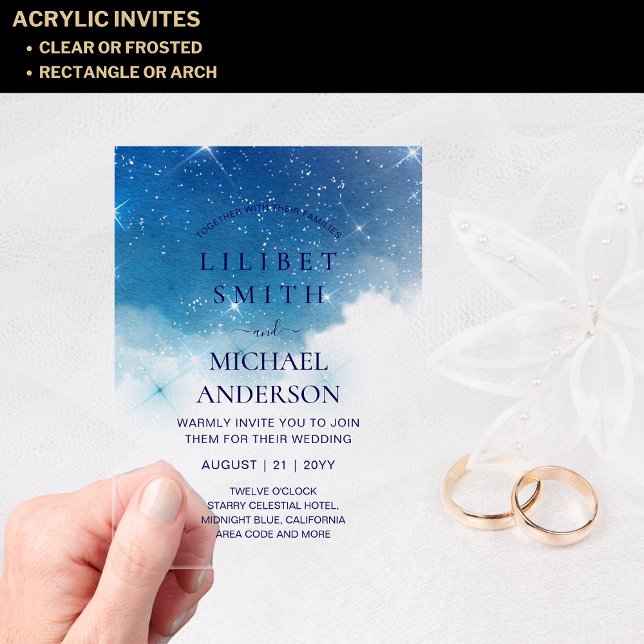 BUDGET Acrylic Wedding STARRY NIGHT CELESTIAL SKY Acrylic Invitations (Creator Uploaded)