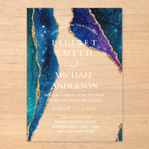 BUDGET Acrylic Wedding STARRY NIGHT CELESTIAL SKY Acrylic Invitations