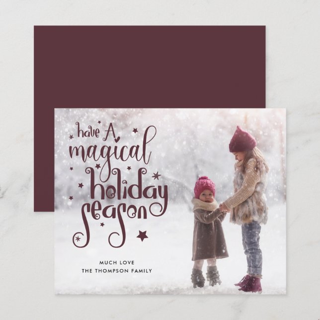 Budget Add Photo Magical Holiday Season Christmas (Front/Back)