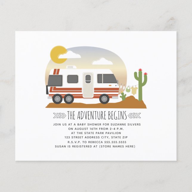 Budget Adventure RV Desert Baby Shower (Front)