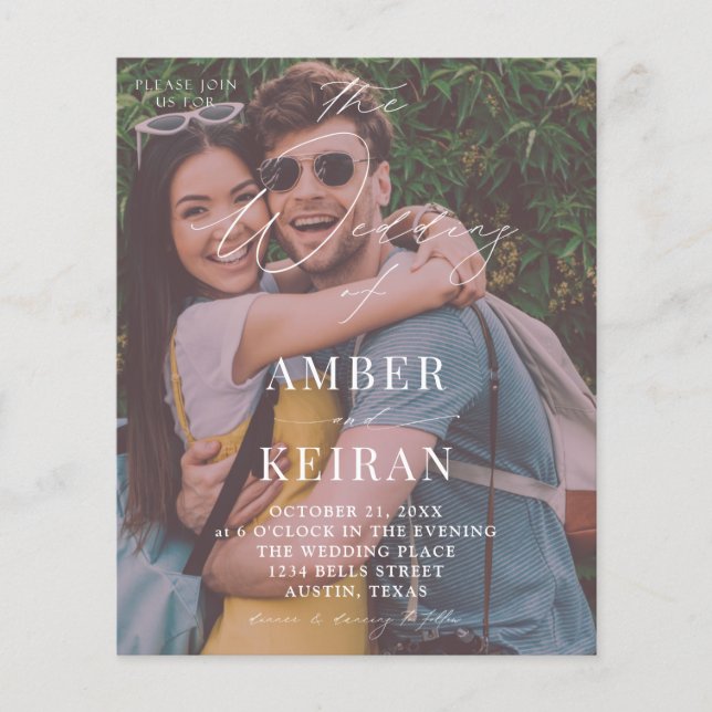 Budget Afternoon Shades - Photo Wedding Flyer (Front)