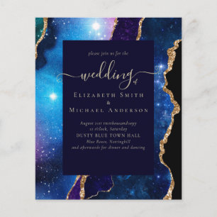 BUDGET AGATE Blue Purple Gold Wedding Budget Flyer