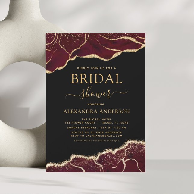 Budget Agate Burgundy Bridal Shower Gold (Creator Uploaded)
