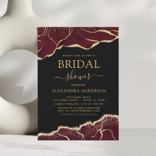 Budget Agate Burgundy Bridal Shower Gold