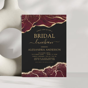 Budget Agate Burgundy Bridal Shower Luncheon Gold