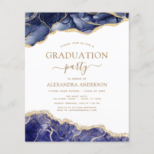 Budget Agate Graduation 2021 Navy Blue Gold Flyer