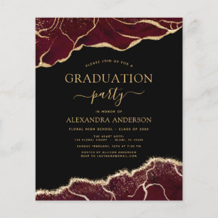 Budget Agate Graduation 2023 Burgundy Gold Flyer