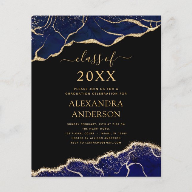 Budget Agate Graduation Class of 2022 Navy Blue (Front)
