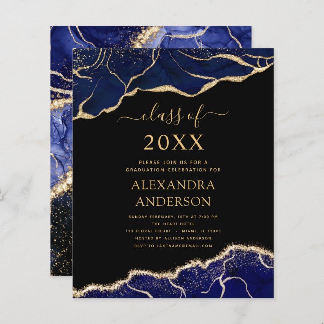 Budget Agate Graduation Class of 2023 Navy Blue (Front/Back)