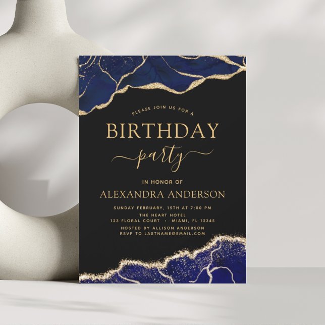 Budget Agate Navy Blue Birthday Party Any Age (Creator Uploaded)