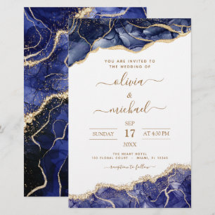 Budget Agate Navy Blue Gold Blue Wedding