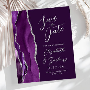 Budget Agate Purple Silver Plum Save the Date