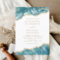 Budget Agate Turquoise Teal Gold Wedding