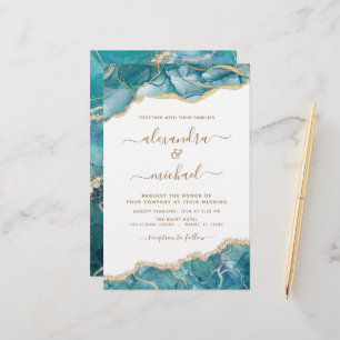 Budget Agate Turquoise Teal Gold Wedding