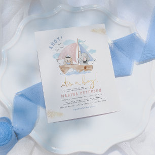 Budget Ahoy Elephant Sailor Baby Boy Baby Shower